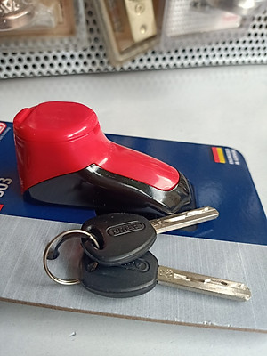 Khóa Đĩa xe máy Abus 303 màu đỏ đen - hình thật