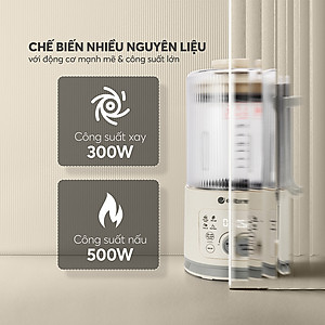 Máy làm sữa hạt Elmich CBE-8720, công suất xay 300W, công suất nấu 500W, dung tích xay nóng 600ml và xay lạnh 800ml, lưỡi dao với 10 cánh giúp xay nhuyễn, nhỏ gọn, dễ dàng lưu trữ và sử dụng - Hàng chính hãng