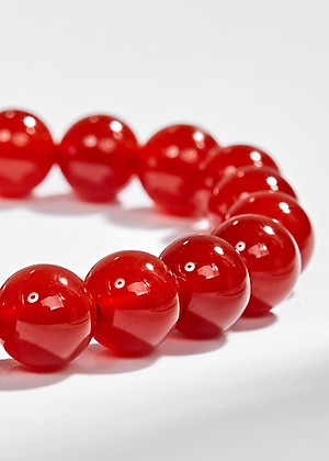 Vòng Tay Đá Mã Não Đỏ Charm Tuổi Mùi Bạc Mạ Vàng 24K