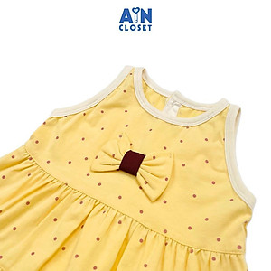Đầm bé gái họa tiết Bi nhí vàng thun cotton - AICDBGF8URFV - AIN Closet