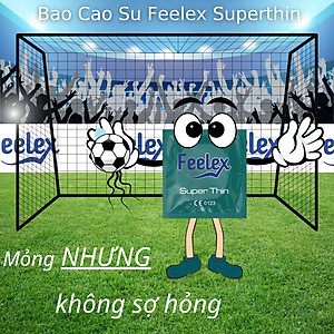 Bao cao su Feelex Superthin siêu mỏng, nhiều gel bôi trơn, hương thơm - Hộp 30bcs