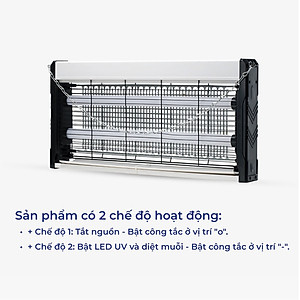Đèn bắt muỗi Rạng Đông DBM02 công suất 4W diệt muỗi hiệu quả bằng sốc tĩnh điện, không hóa chất, không ồn, cách điện an toàn - Hàng chính hãng