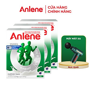 Combo 3 Sữa Bột Anlene Hương Vanilla (Hộp giấy 1200g) - Bao bì mới - Tặng máy massage cầm tay hoặc máy sấy tóc