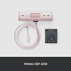 Webcam Logitech Full HD Brio 500 - Tự động điều chỉnh ánh sáng, Tự động lấy khung hình,Show mode, Mic kép giảm ồn, nắp che bảo mật, Hoạt động với Microsoft Teams, Google Meet, Zoom - Hàng chính hãng