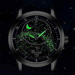 Đồng hồ cơ nam tự động DIZIZID Automatic chính hãng - Dây da cao cấp - Chống nước tốt - Thiết kế dải ngân hà dạ quang chuyển động độc đáo DZCTD99