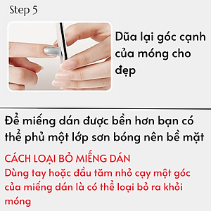 Bộ 20 Miếng Dán Móng Tay Kiểu Hàn Quốc Silicon Không Keo Dán Bellaeve