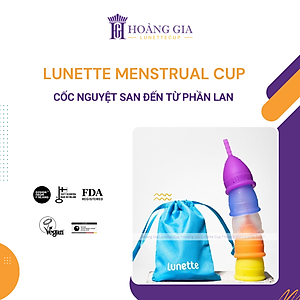 Cốc Nguyệt San Lunette (Màu Trong) Nhập Khẩu Phần Lan - 100% Silicon Y Tế Cao Cấp Đạt Chuẩn FDA - Hàng Chính Hãng - Lunette Menstrual Cup Clear (Size 1 hoặc size 2)