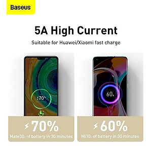 Cáp sạc siêu nhanh 100W truyền dữ liệu Baseus Cafule Series Metal Data Cable Type-C to Type-C (100W) - Hàng Chính Hãng