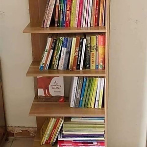 KỆ GỖ GÓC TƯỜNG ĐA NĂNG, KỆ TRANG TRÍ 4 TẦNG CAO 1.2M GỖ CAO SU TỰ NHIÊN