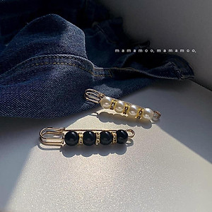 Set 2 kim băng ngọc trai, gim cài quần áo, thu nhỏ eo, khuy cài áo siêu hot, cá tính, dễ sử dụng