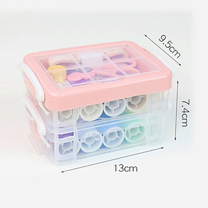 Bộ Hộp Kim Chỉ May Vá Đa Năng 2 Tầng 20 Chi Tiết Tiện Lợi Khâu Vá Quần Áo