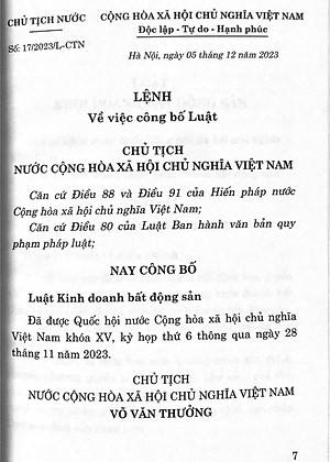 Luật Kinh Doanh Bất Động Sản (Sửa đổi, bổ sung năm 2024)