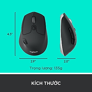 Chuột không dây bluetooth | USB Logitech M720 - Kết nối đa thiết bị, pin 2 năm, tương thích Mac | Windows - Hàng chính hãng