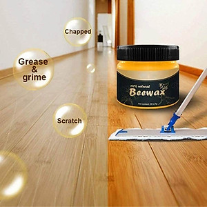 Sáp ong Beewax vệ sinh đánh bóng đồ gỗ nội thất chống thấm thành phần tự nhiên 103gr tặng kèm 2 khăn vải 