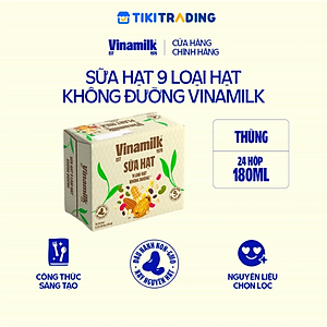 Thùng 24 hộp sữa 9 loại hạt không đường Vinamilk Super Nut 180ml