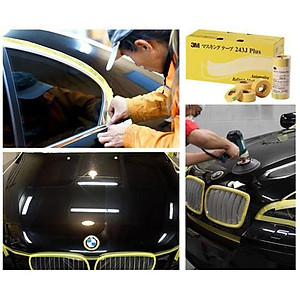 Băng keo giấy 3M 243J che sơn Masking Tape 10mmx18m và 20mmx18m