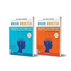 Combo sách Brain Booster - Nghe - Phản Xạ Tiếng Anh Nhờ Công Nghệ Sóng Não - (Tiếng Anh công Sở Và Phát Triển Sự Nghiệp + dành cho người mất gốc) , tặng sổ tay và bút bi