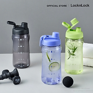 Bình nước nhựa LocknLock Active Large Bottle 1.5L màu xanh lá HAP941GRN, Hàng chính hãng, tay cầm gấp gọn - JoyMall