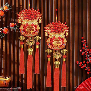 (Tặng Móc Treo) Túi Tài Lộc May Mắn 2026, Túi Tài Lộc Treo Trang Trí Cửa, Phòng Khách Cỡ Lớn Cho Tết Nguyên Đán