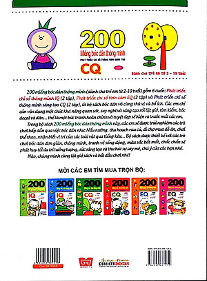 Sách 200 Miếng Bóc Dán Thông Minh Phát Triển Chỉ Số Thông Minh Sáng Tạo CQ Tập 1 - Dành Cho Trẻ 2-10 Tuổi (Tái Bản 2018)