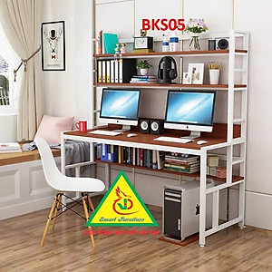 Bàn làm việc, bàn học khung sắt mặt gỗ BKS05 - Nội thất lắp ráp Viendong Adv
