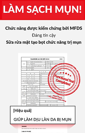 Sữa rửa mặt cho da dầu mụn W.Skin Laboratory AC+ TROUBLE CLEARING CLEANSING FOAM (150ml) xuất xứ Hàn Quốc {Có tem phụ nhập khẩu chính ngạch}