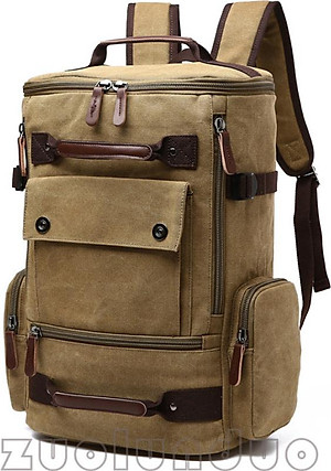 Balo Nam Thời Trang Du Lịch Cỡ Lớn Vải Bố Canvas Bền Chắc Phong Cách mới Dành Cho Đi Học, Dã Ngoại, Đi Phượt, Đựng Laptop (14-17")