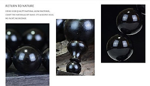 Set Vòng đeo tay Chuỗi Hạt Gỗ Mun Sừng, Kèm hộp đựng Gỗ lót lụa vàng.