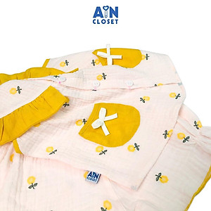 Bộ quần áo ngắn bé gái họa tiết hoa Hướng dương nhí vàng xô muslin - AICDBGYLMBPO - AIN Closet