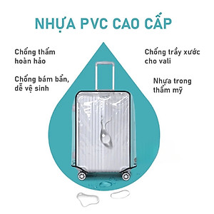Size 20 Size 22 Túi Trùm Chống Xước Cho Vali Cao Cấp Áo bọc, bao bọc vali trong suốt chống trầy xước khi vận chuyển 