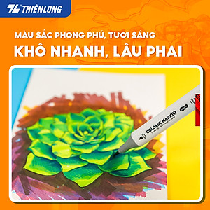 Bút dạ màu 2 đầu Art Marker Thiên Long Colokit - Bút dạ 12/24 màu, mực bền màu, mau khô dùng vẽ tranh, calligraphy