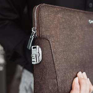 Clutch, Ví Cầm Tay Thời Trang Nam Da Bò Saffiano Cao Cấp CK11 Nâu 