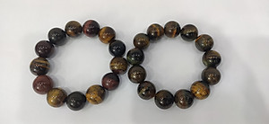 Vòng tay mắt cọp xanh vàng đỏ 16 ly, vòng tay chuỗi đá thạch anh