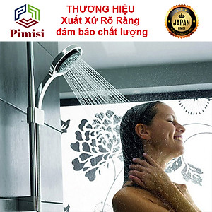 Bát sen tắm của vòi tắm hoa sen nóng lạnh Pimisi 1 chế độ với tay sen bằng nhựa cao cấp mạ xi Cr/Ni sáng bóng - đầu lỗ bát cao su massage tăng áp | Hàng chính hãng