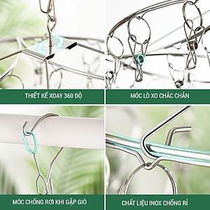 Móc Treo Quần Áo, Móc Phơi Đồ Trẻ Em Inox Kẹp Chống Rơi, Móc Treo Tất, Vớ, Đồ Lót Nhiều Kiểu Dáng