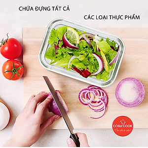 Hộp thủy tinh chịu nhiệt COBA'COOK hình chữ nhật dung tích 370ml- CBHL370