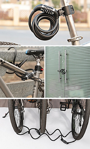 Khóa dây mật khẩu mật mã 5 số chống trộm xe máy xe đạp, khóa số dây dài của nhà tủ chống trộm