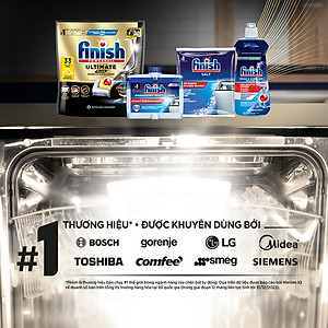 Viên rửa chén bát hương chanh Finish Ultimate plus All in 1, túi 33 viên - Dòng siêu cao cấp