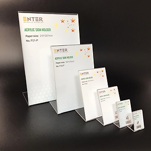 Kệ mica 1 mặt Enter F02-P 150x210mm A5 đứng, Kệ menu chữ L, Khung thông tin sản phẩm, Khung bảng giá, Kệ trưng bày để bàn
