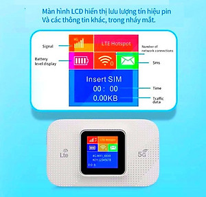 Bộ Phát Sóng WiFi Tốc Độ Cao H809Pro 4G/5G LTE 150Mbps MH LED 1.44'' Pin 3000mAh Phát Sóng Mạnh Hỗ Trợ Tất Cả Nhà Mạng
