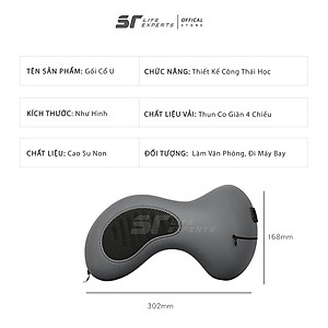 Gối Cổ Văn Phòng Chữ U, Kê Cổ Cao Su Non Công Thái Học Chống Đau Mõi Vai Gáy, Tựa Cổ Đi Máy Bay, Ô Tô, Du Lịch - Sairui