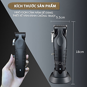Tông đơ cắt tóc chuyên nghiệp Kemei KM-2296 lưỡi cắt mạ carbon công suất mạnh mẽ 5W pin khỏe lithium - Chính hãng