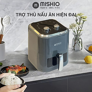 Nồi chiên không dầu 6L Mishio MK408 – Màu Xám Sang Trọng, Bảo Hành 24 Tháng - hàng chính hãng