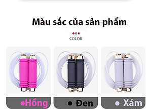 Dây Nhảy Tập Thể Dục Cao Cấp Tại Nhà Lõi Thép Cao Cấp, Viền Tay Cầm Hình Kim Cương Chính Hãng Cao Cấp KitAcoom