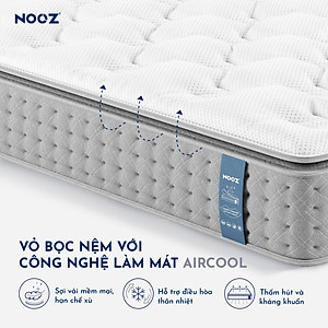 Nệm Foam Hybrid Latex NOOZ Home Goods Mattress Đệm Với Tầng Lò Xo Túi Và Lớp Cao Su Non Thiên Nhiên