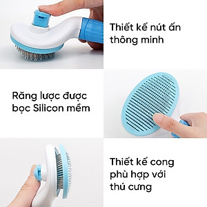 Lược Chải Lông, Đẩy Lông Cho Chó Mèo CLEAN giúp sạch lông,Chải sạch lông 1 cách hiệu quả, không gây rối, không làm xước da thú cưng