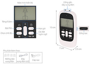 Máy Massage Xung Điện 4 Miếng Dán, 15 Mức Cường Độ, 8 Chế Độ, Giảm Đau Nhức, Tăng Cường Tuần Hoàn Máu Kachi MK46 - Hàng chính hãng