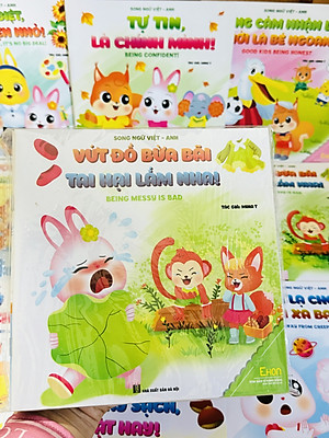 Sách Truyện Ehon Nhật Bản- Combo 10 cuốn Sách Ehon Ươm Mầm Kỹ Năng Sống dành cho trẻ (Song ngữ Việt Anh)