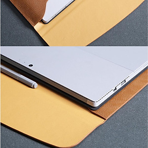 Bao da, Cặp da, túi da chống sốc cho Macbook, Surface Pro, Laptop - Tặng kèm ví đựng sạc/ chuột