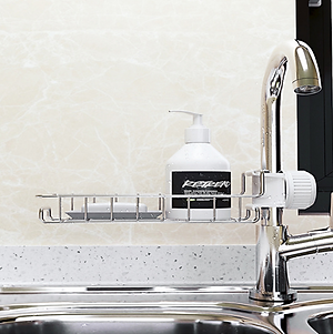 Kệ inox treo miếng rửa chén đựng đồ xà bông không gỉ, có chốt gắn được vào tất cả vòi nước , chất liệu inox 304 không gỉ